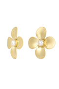 Bloem oorbel goud