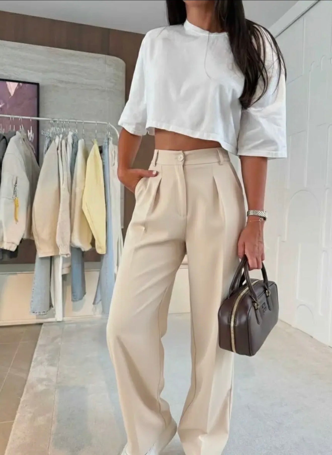 Wide leg pantalon